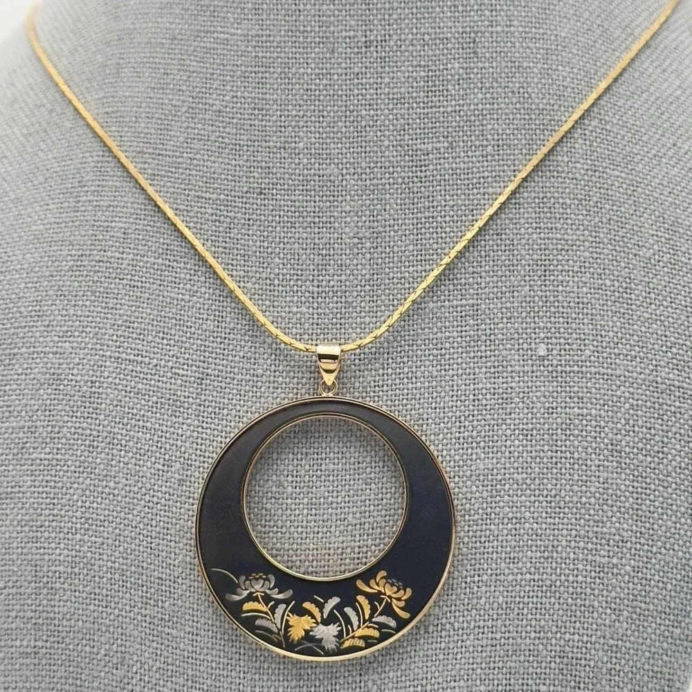 Vintage‎ Japanese Damascene Pendant by Amita Japan